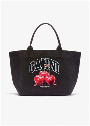 Medium trapeze shopper cherry printed Phantom B2110038 Ganni 